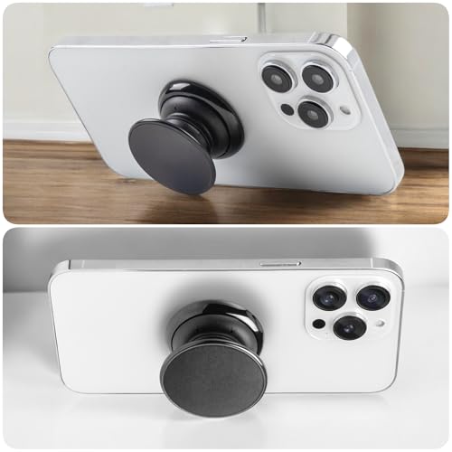 FAB POPS Magnetic Phone Grip, Kickstand and Mount, Adhesive Base, Black