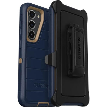 OtterBox Galaxy S23 (Only) - Defender Series Case - Blue Suede Shoes, Rugged & Durable - with Port Protection - Includes Holster Clip Kickstand - Microbial Defense Protection - Non-Retail Packaging - color: Blue Suede Shoes