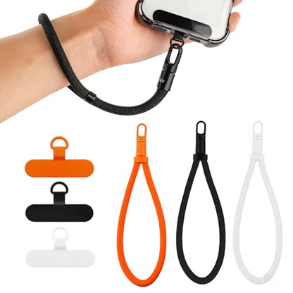 Universal Adjustable Phone Wrist Strap, Wristlet & Hand Cell Phone Lanyard With Metal Tether Tabs - color: Multi-color