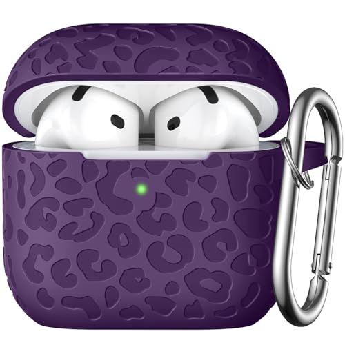 Leopard Engraved for AirPods 5 (2026) and AirPods 4 Case Cover (2024) - color: Darkpurple, size: Airpods 5 & 4 Case