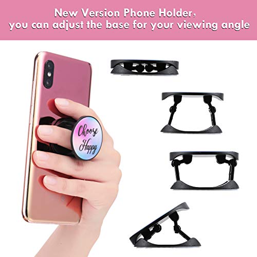 Frienda 6 Pieces Cell Phone Grip Holder Stand Expanding Inspirational Quote Cases Grip Holder Collapsible Finger Kickstand Compatible with Most Tablets Self Adhesive for Smartphone