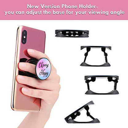 Frienda 6 Pieces Cell Phone Grip Holder Stand Expanding Inspirational Quote Cases Grip Holder Collapsible Finger Kickstand Compatible with Most Tablets Self Adhesive for Smartphone