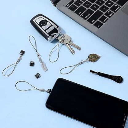 10pcs Dust Plug Cover, USB C Type C Dust Cover Anti Dust Plug Charging Port Protector Cap with Easy-Grip Tab Lanyard and Cleaning Brush Compatible with Most Mobile Phone Devices