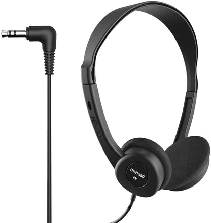 Maxell - 190319 Stereo Headphones - 3.5mm Cord with 6-Foot Length - Soft Padded Ear Cushions, Adjustable Headband for Comfort - Sleek, Lightweight, Wired for Reliable Connection – Black (Pack of 6) - size: 6 Pack