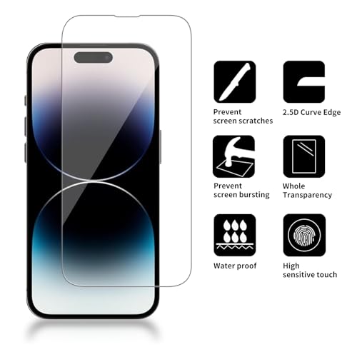4 Pack Glass Screen Protector Compatible for iPhone 14 Pro [6.1 Inch] [9H Hardness]-HD Screen Tempered Glass, Scratch Resistant,Easy Install [Case Friendly] - size: iPhone 14 Pro