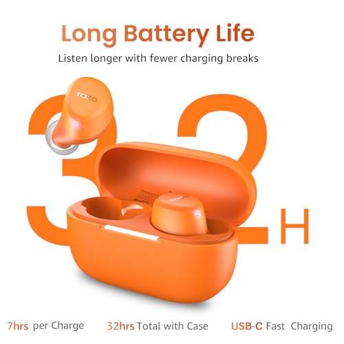 TOZO A1 Wireless Earbuds Bluetooth 5.3 Light Weight in Ear Headphones - color: Orange