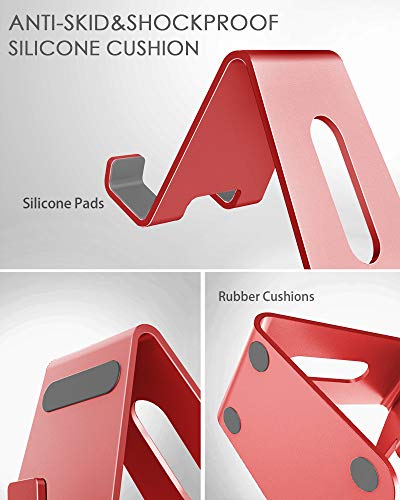 CreaDream Phone Stand Holder, Aluminum Phone Stand for Desk - color: Red