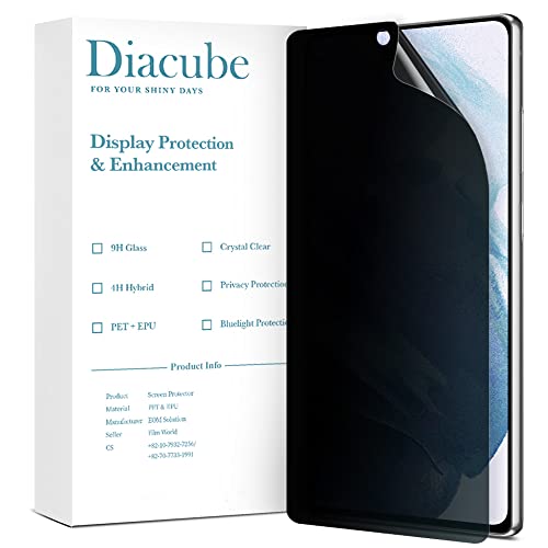[2 Pack Privacy Screen Protector for Galaxy S21 Ultra, Anti-Spy Full Glue PET EPU Hybrid Screen Protector, Fingerprint Compatible, Self-Healing, Easy Installation with Alignment Tool - size: Galaxy S21 Ultra