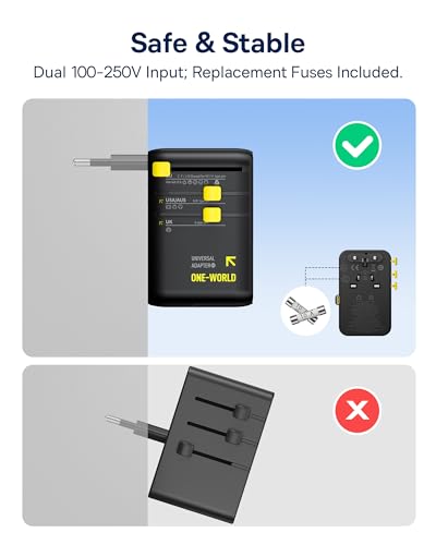 Baseus 70W Universal Travel Adapter, 6-in-1 International Plug Adapter - color: Black, size: 70W