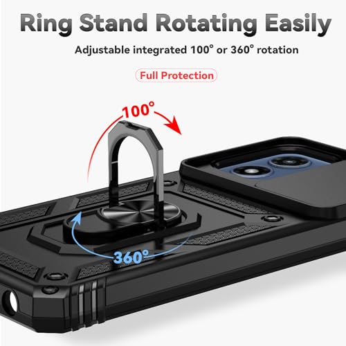 SunStory for Motorola Moto G Play 4G 2024 Case with Kickstand,Black - color: Black
