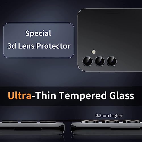 Zeking (2 Set for Samsung Galaxy A16 5G Camera Lens Protector, Scratch-Resistant HD Clarity Ultra-Thin 9H Tempered Glass with Aluminum Edging, Individual Metal Lens Cover (Black) - color: Black