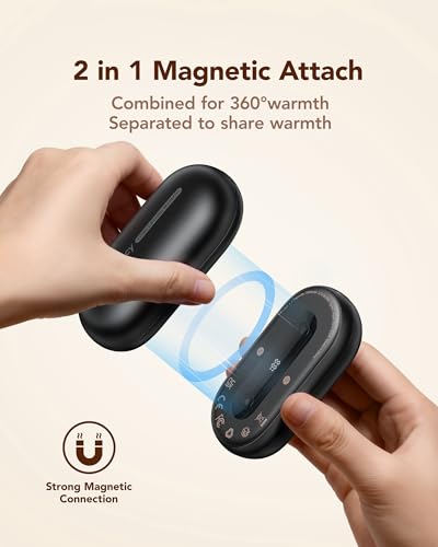 Ultra-Thin Mini Portable Charger 10000mAh & Rechargeable Electric Hand Warmers 2 Packs Gifts Set
