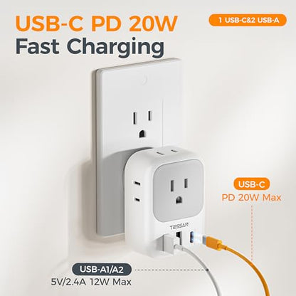 TESSAN USB C Charger Block 20W PD, Fast Charging Adapter Wall Plug - color: Grey, size: 1 USB-C (20W PD)