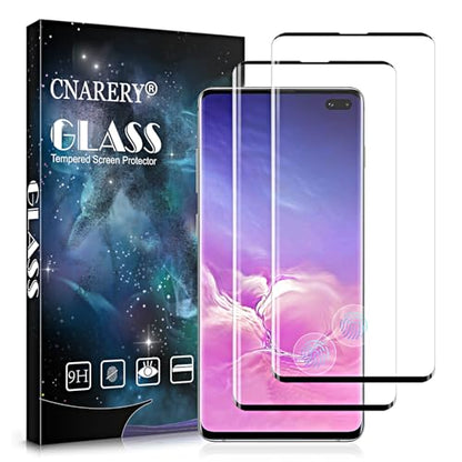 2 Pack Screen Protector for Samsung Galaxy S10 Plus, Support Fingerprint Unlock, Anti-Scratch, 3D Curved Easy Installation Case-Friendly HD Tempered Glass for Samsung Galaxy S10 Plus - size: Samsung Galaxy S10 Plus