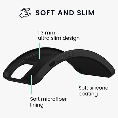 LRK Ultra Thin Black Case Compatible with iPhone 13: Slim, Soft, and Flexible (NOT Hard) [Matte Finish] Protective Black Phone Cover for iPhone 13 - Matte Black - size: iPhone 13