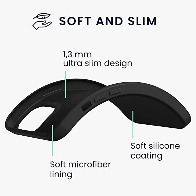 LRK Ultra Thin Black Case Compatible with iPhone 13 Mini, 5.4 inch: Slim, Soft and Flexible (NOT Hard) [Matte Finish] Protective Black Phone Cover for iPhone 13 Mini 5.4 inch - Matte Black - size: iPhone 13 mini