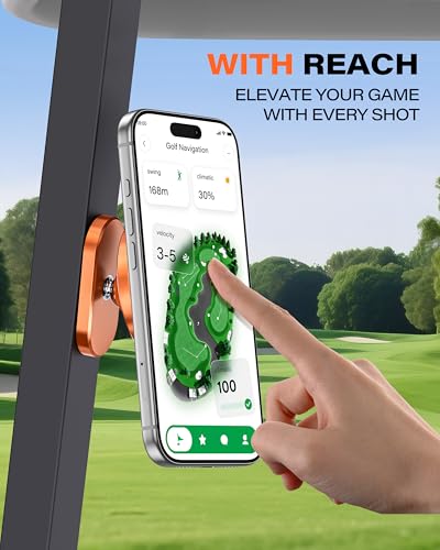 A2C Orange Alloy Magnetic Golf Cart Phone Holder Mount, Golf Accessories - color: Orange