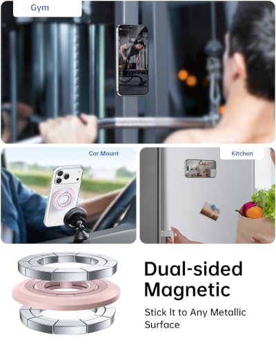 SYNCWIRE Magnetic Phone Ring Holder, for MagSafe Phone Grip Stand Kickstand - color: Light Pink