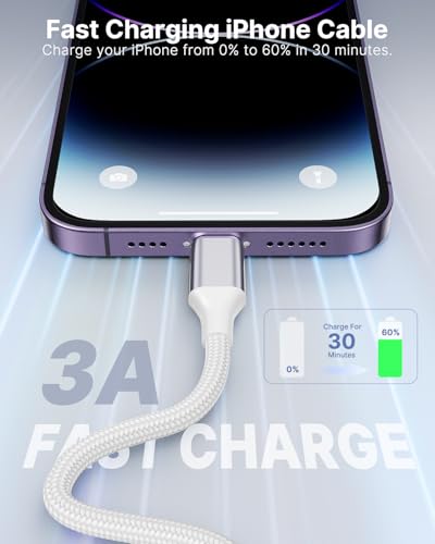Aioneus iPhone Charger【3Pack 1ft】 MFi Certified USB A to Lightning Cable
