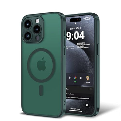 Magnetic Case for iPhone 13 Pro 6.1-Inch, [Compatible with Magsafe][Full Camera Protection] Ultra Slim Translucent Matte Shockproof Protection Phone Cover-Dark Green - color: Dark Green, size: iPhone 13 Pro
