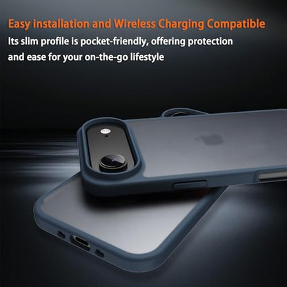 for iPhone 17 air Case Translucent Matte Phone Cover, [10 FT Military Grade Drop Protection] Slim Durable Shockproof Protective Bumper (Dark Blue, iPhone 17 air) - color: Dark Blue, size: iPhone 17 Air