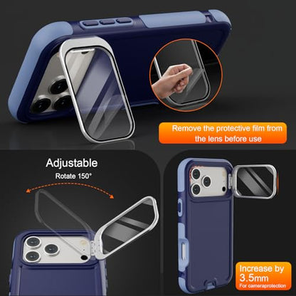 Follaroma for iPhone 17 Pro Max Case with Stand,Built-in Camera Cover,Compatible with MagSafe,Heavy Duty Shockproof Protection Phone Case,Anti-Drop,Magnetic Dual Layer Protective Cover,6.9"Blue-Purple - color: Blue-Purple, size: iPhone 17 Pro Max 6.9''