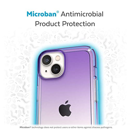 Speck Clear iPhone 15 Plus & 14 Plus Case Drop Protection, Scratch Resistant Dual Layer Slim Phone Case for 6.7" iPhones - Anti-Yellowing & Anti-Fade Case - Ombre Amethyst Purple Fade/Clear GemShell - color: Amethyst Purple Fade/Clear