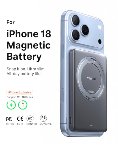 TORRAS Ostand 5000mAh iPhone 18 Pro Max Battery Pack with 360°Stand - color: Space Gray