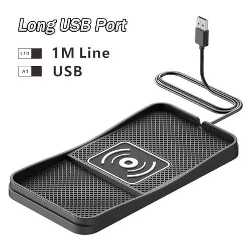 Car Charger Pad for Jeep Grand Cherokee 2011-2025 SUV 5-Seater, Non-Slip Design Heat Dissipation Metal Strip 4 Cable Configurations Dashboard Car Charger,Long USB Port - size: Long USB Port