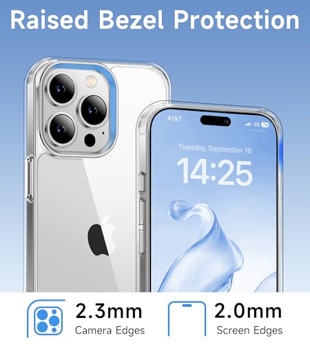 USLAI Case for iPhone 15 Pro, Anti-Yellowing, Crystal Clear Back, Shockproof & Military‑Grade Drop Protection - Transparent - color: Clear, size: iPhone 15 Pro