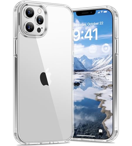 Vakoo Case for iPhone 12 Pro Max | Clear Anti-Yellowing, Hard Back, Military-Grade Drop Protection, Supports Wireless Charging - Transparent - color: Transparent, size: iPhone 12 Pro Max