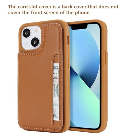 iCoverCase Compatible with iPhone 13 Mini Case with Card Holder, Wallet Phone Case for Women Men RFID Blocking PU Leather Protective Case 5.4 Inch (Light Brown) - color: Light Brown