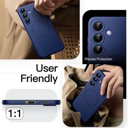 JETech Magnetic Slim Case for Samsung Galaxy S25 FE, Navy Blue | Compatible with MagSafe, Full Camera Lens Protection, Ultra-Thin Lightweight, Matte Finish Phone Cover - color: Navy Blue, size: Galaxy S25 FE