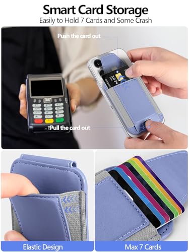 Miroddi for MagSafe Wallet with Privacy Flap, Strongest Magnetic Wallet | 7 Cards Holder, RFID Blocking, Leather Magnetic Phone Wallet for iPhone 17/16/15/14/13/12 Series and Pixel 10 Series - color: Purple