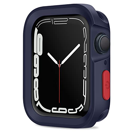 Amizee Rugged Case Compatible with Apple Watch Case Series 9/8/7 41mm SE 3/2/1 Series 6/5/4 40mm, Soft TPU Shockproof Bumper Drop Proof Protective Cover Compatible with iWatch - Blue - color: Blue, size: 40mm/41mm