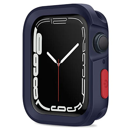 Amizee Rugged Case Compatible with Apple Watch Case Series 9/8/7 41mm SE 3/2/1 Series 6/5/4 40mm, Soft TPU Shockproof Bumper Drop Proof Protective Cover Compatible with iWatch - Blue - color: Blue, size: 40mm/41mm