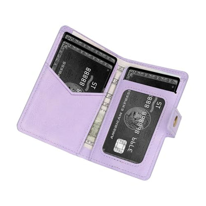 Ultra-Thin Magnetic Wallet and Card Holder (Purple) | Compatible with All Magnetic Protective Case,Premium PU leather, stand function, 6 card slots; Fits iPhone17/16/15/14series - color: Purple