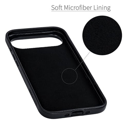 Dockem Genuine Leather Card Case for iPhone 17 Air with Camera Control Button and Stitched-on Wallet with 2 Holder Slots (Black, M2GL) - color: Black, size: 17 Air