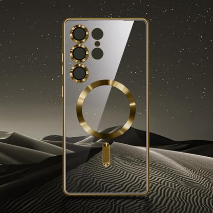 Hurgoer for Samsung Galaxy S22 Ultra Case.Soft TPU Electroplated Frame Cover with Clear Back.Drop Tested Protective Full Body Case.Thin Light Slim 【Not Magsafe】(Gold, S22 Ultra) - color: Gold, size: S22 Ultra