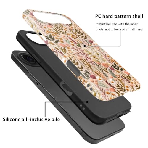 Compatible with iPhone 17 Air,Anti-Scratch Glossy Case Cover,Boho Romantic Embroidery Flower - color: Boho Romantic Embroidery Flower, size: IPhone 17 Air