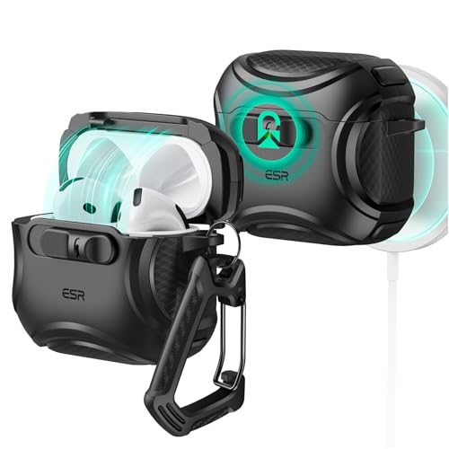 ESR for AirPods 5/4 Case, Compatible with MagSafe, Drop-Proof Lock, Black - color: Black, size: AirPods 5&4 Case