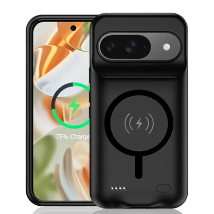 Battery Case for Pixel 9/9 Pro, Upgraded 10000mAh Slim Rechargeable Portable Extended Battery Pack Supported Qi Wireless Charging Case Compatible with Pixel 9/9 Pro(6.3 inch) Charging Case-Black - size: Pixel 9/9 Pro