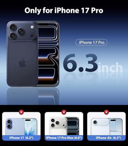 Back Screen Protector for iPhone 17 Pro 2025,Ultra Thin Glossy Scratch-Resistant Protective Film-2 Packs/High Transparency