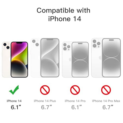 JETech Case for iPhone 14, Anti-Yellowing, Red | Shockproof Protection, Scratch Resistant Hard PC Back, Durable Transparent TPU Bumper - color: Red, size: iPhone 14