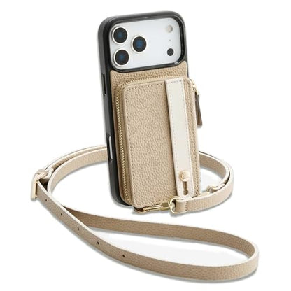 LAMEEKU for iPhone 17 Pro Max Case Wallet, Crossbody Phone Purse with Grip Holder RFID Blocking 6.9 inch Taupe - color: Taupe, size: iPhone 17 Pro Max 6.9''