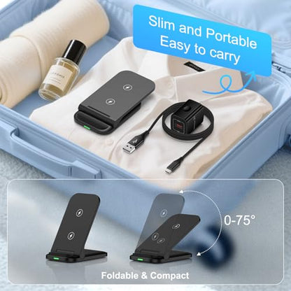 Wireless Charger for Samsung S26 Ultra Wireless Fast Charging Stand Station - color: Black
