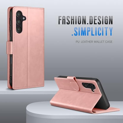 Wallet Case for Samsung Galaxy A16 5G, Pink | RFID-Blocking Card Holder, Kickstand, Magnetic Closure, PU Leather Folio Flip Cover, Protective Women Men Cases - color: Rose Gold, size: SamsungGalaxy A16