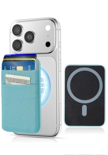 Senose Magnetic Wallet for Phone, 6-Card Holder, Stretchy Magnet Phone Wallet Green - color: Green