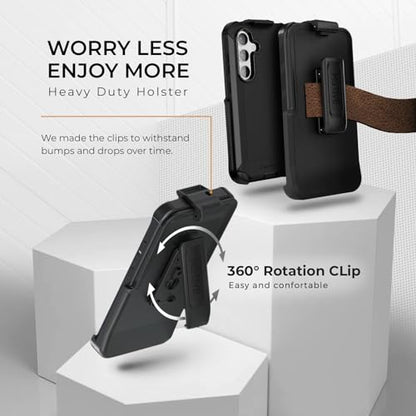 MOTIVE Heavy Duty Case for Samsung Galaxy s23 Plus, Belt Clip | 6.6" | Bunker Series, Military Grade Multi-Layer Protection, PC/TPU Build, Sealed Port Cover, 20 ft Drop tested - size: S23 Plus