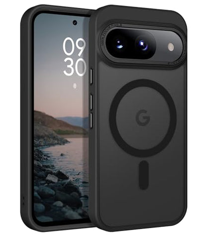BENTOBEN for Google Pixel 9 Case [Magsafe Compatible] Translucent Matte Slim Shockproof Protective Phone Case for Google Pixel 9 6.3" 2024, Black - color: Black